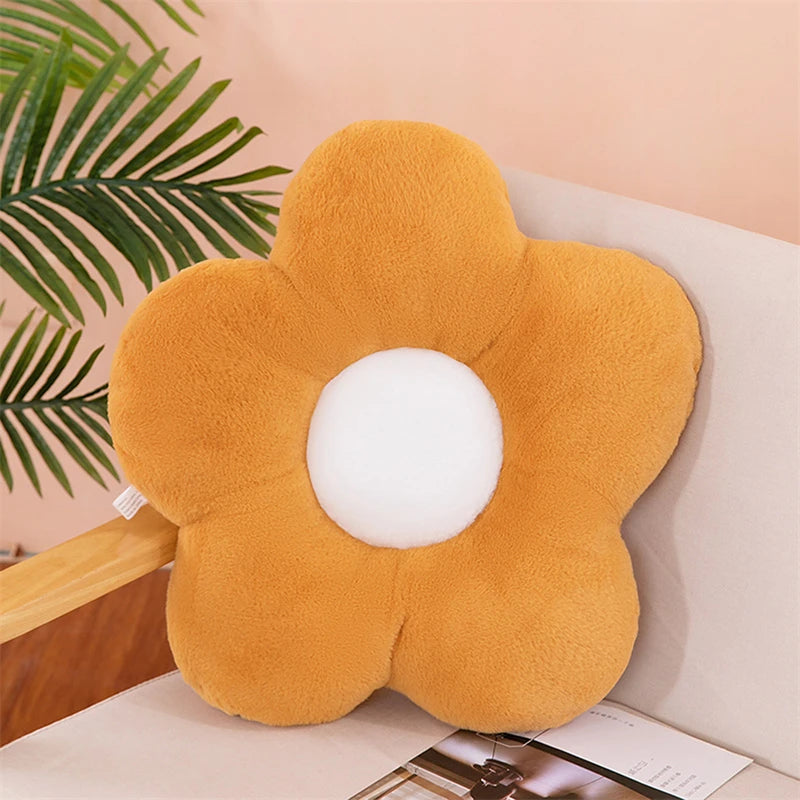 Five-Petal Plush Flower Cushion