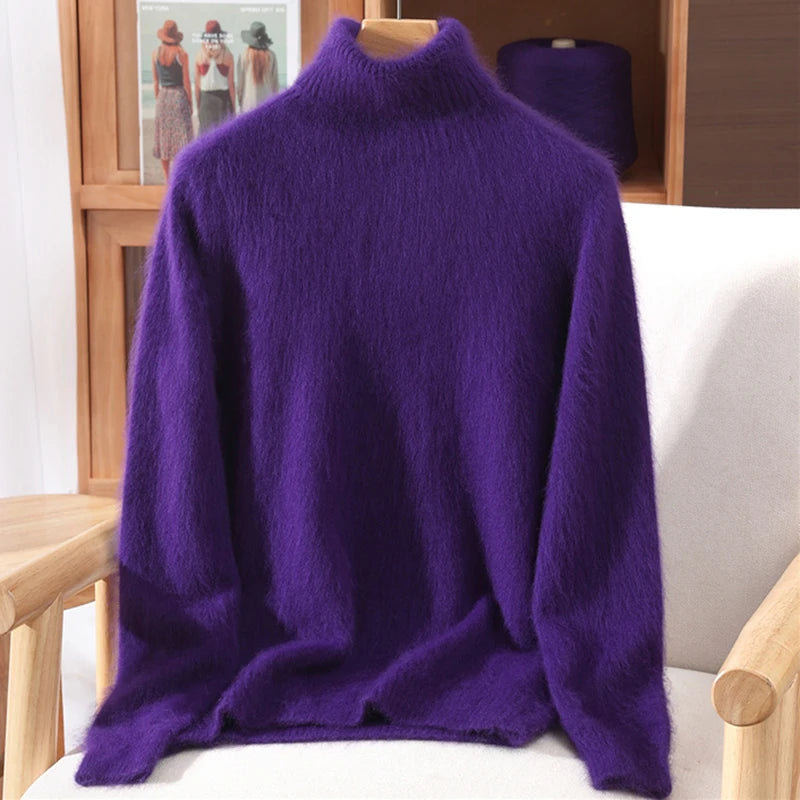 Luxe High-Collar Knit Sweater