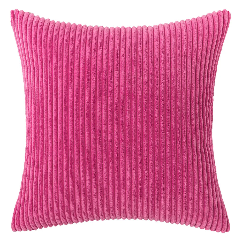 Soft Corduroy Striped Decorative Pillow Cover
