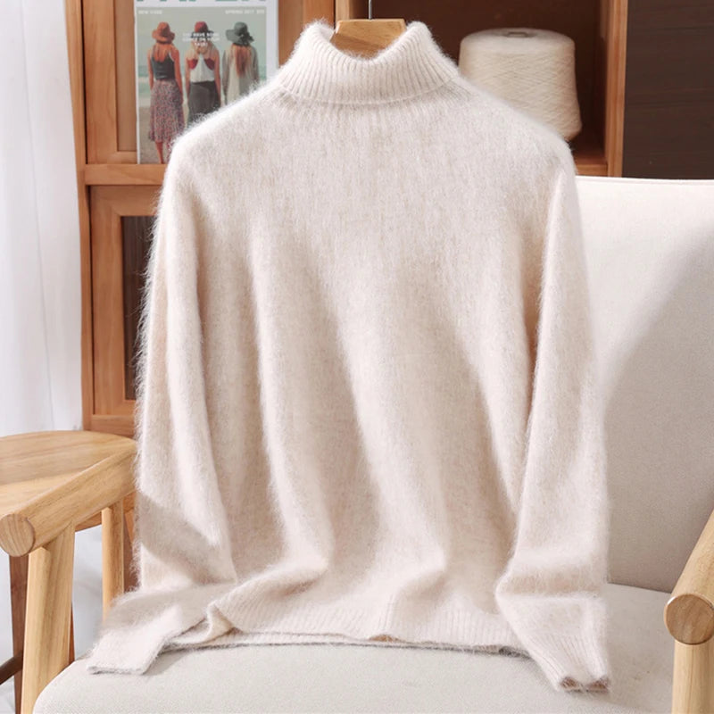 Luxe High-Collar Knit Sweater