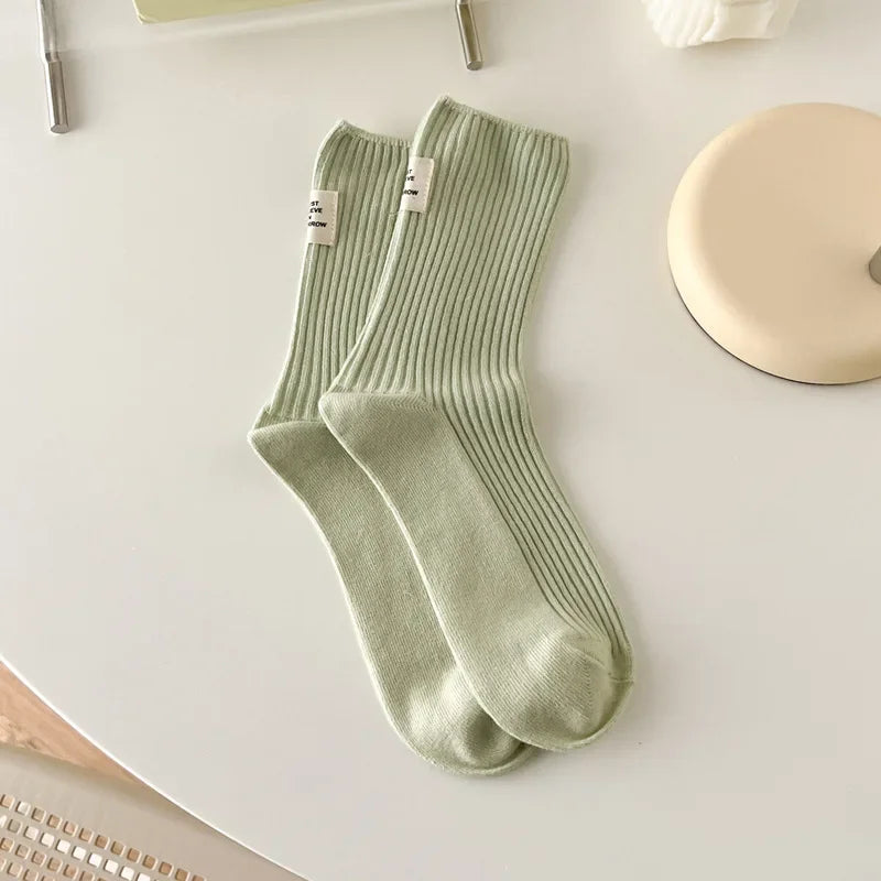 Candy Color Cotton Crew Socks