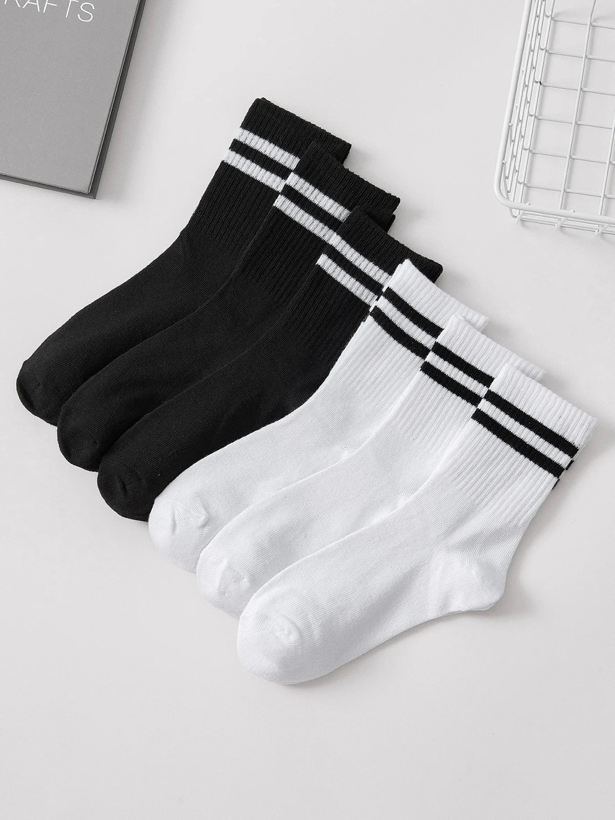 Classic Striped Crew Socks Set