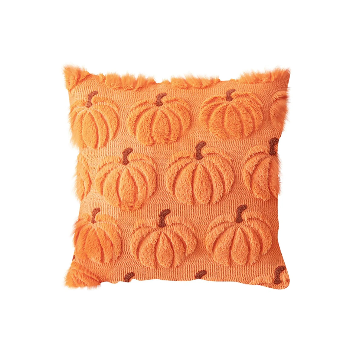 Plush Pumpkin & Snowflake Holiday Pillow Cover