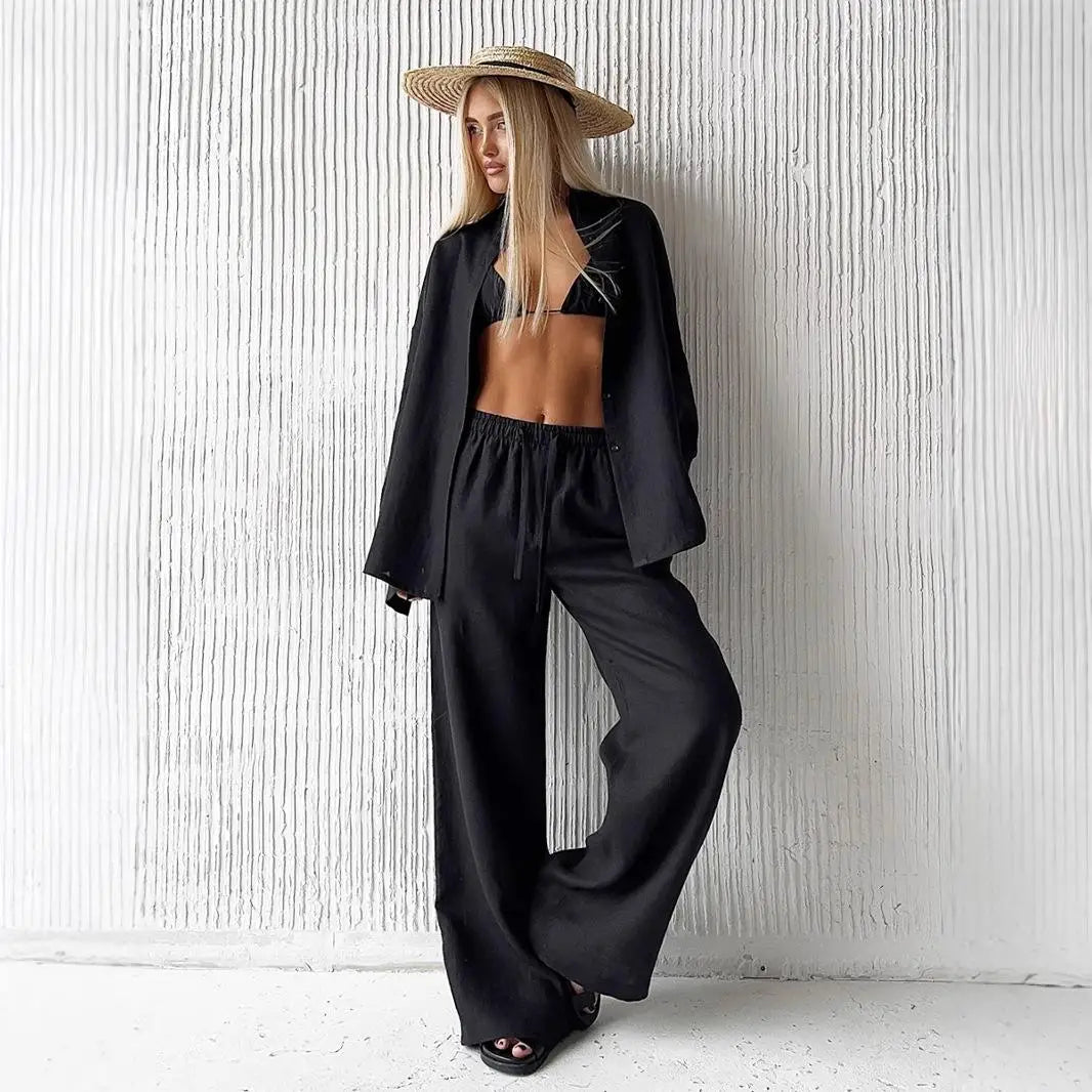 LaVirella Linen Ease Shirt & Pant Set