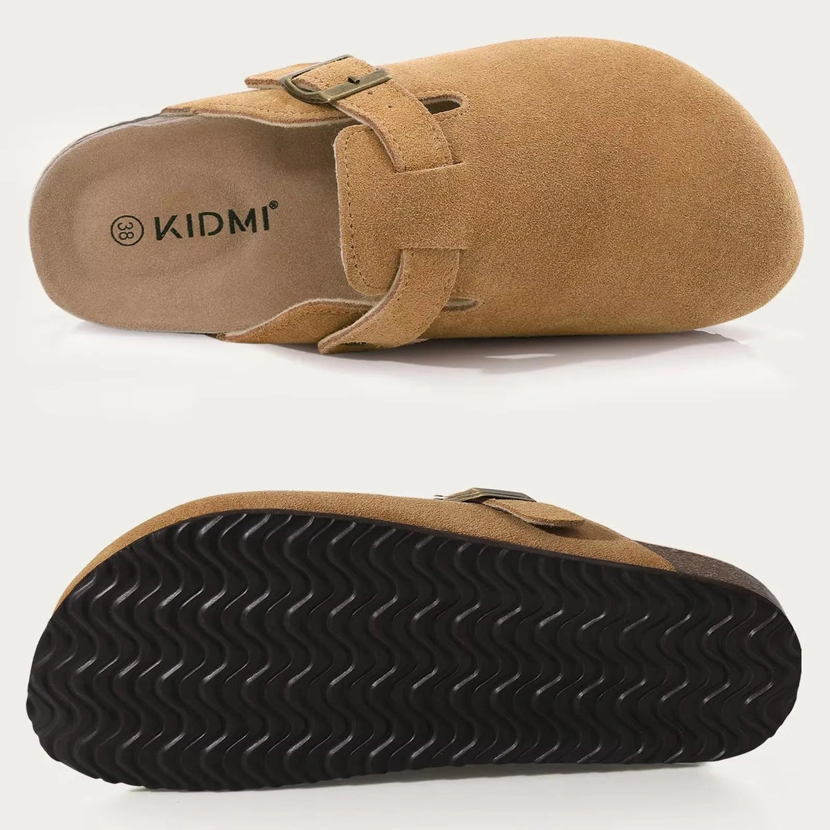Genuine Leather Cork Footbed Clogs