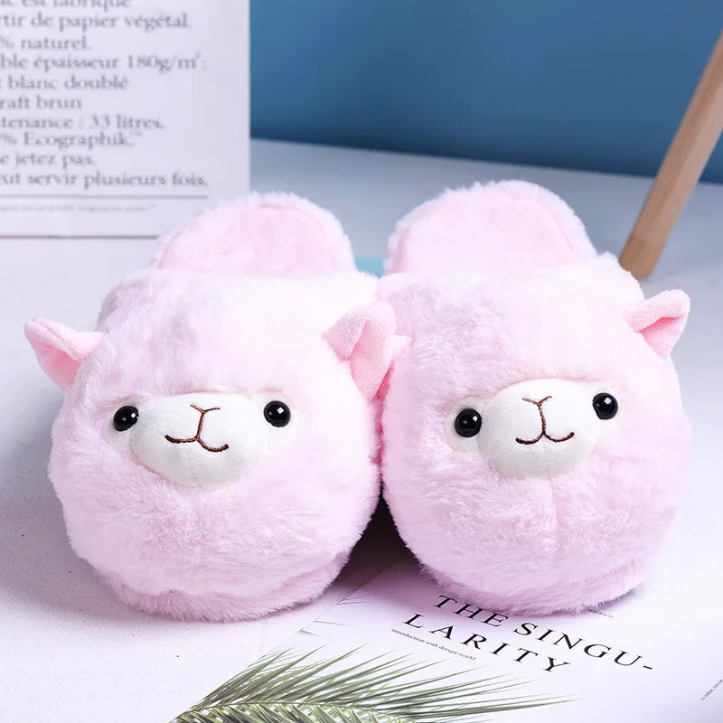 Pink Pig Plush Winter Slippers