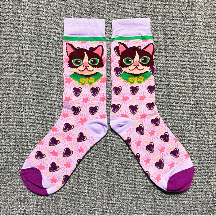 Artistic Mushroom Cotton Crew Socks