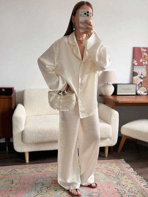 Acetate Wide-Leg Lounge Set