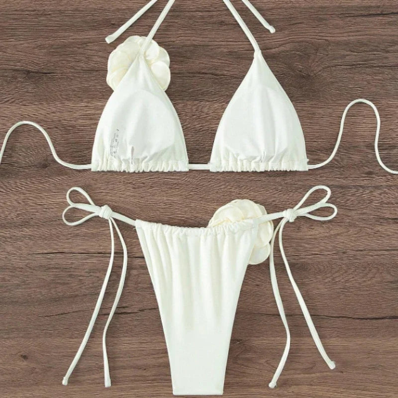 LaVirella Floral Halter Bikini Set