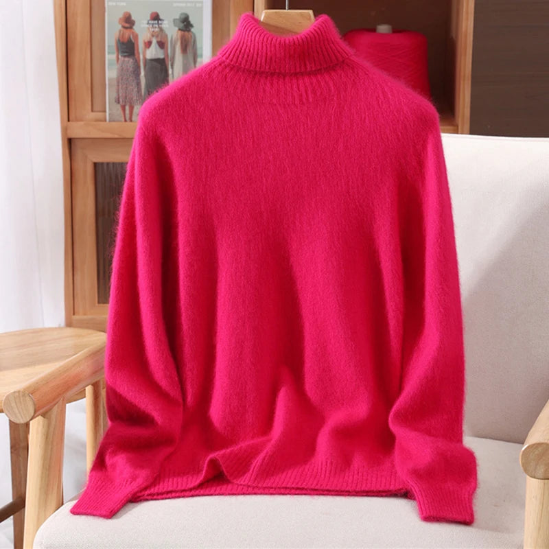 Luxe High-Collar Knit Sweater