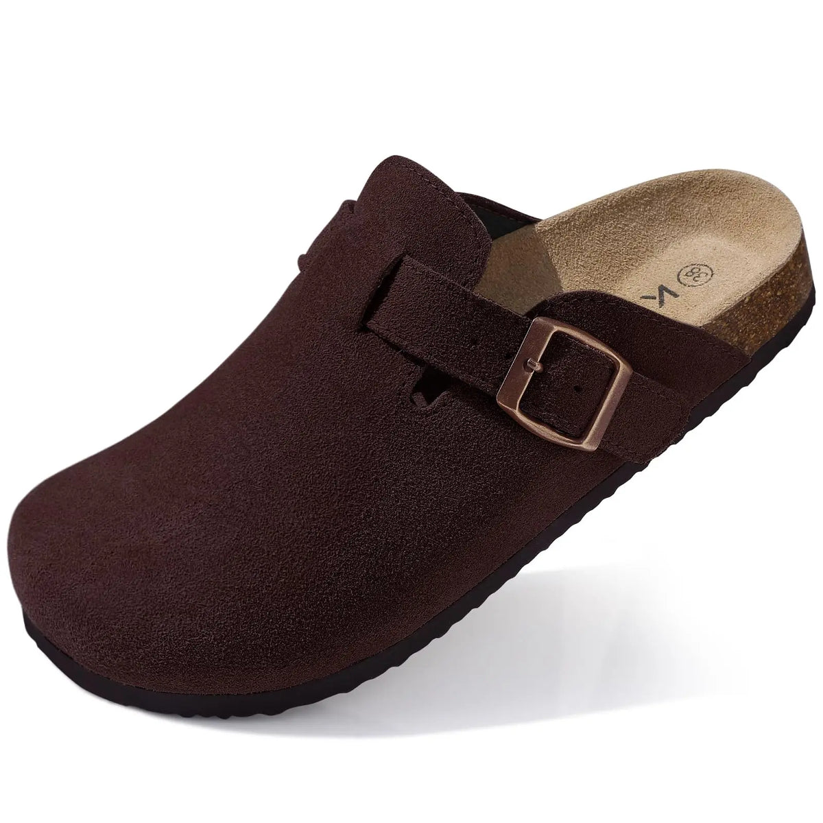 Suede Cork-Sole Clogs