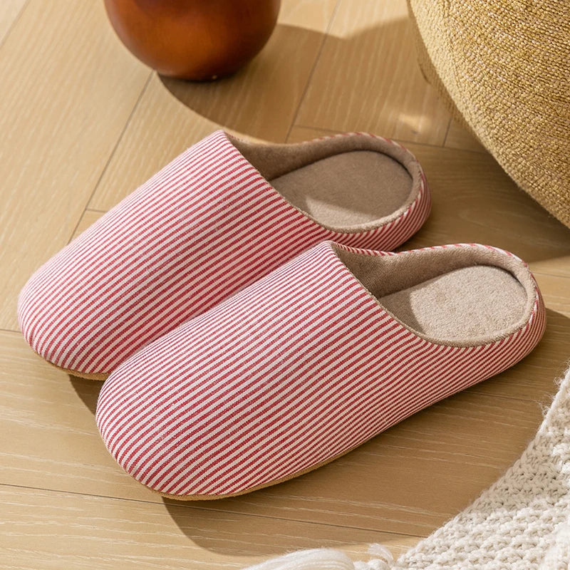 Soft Striped Indoor Slippers