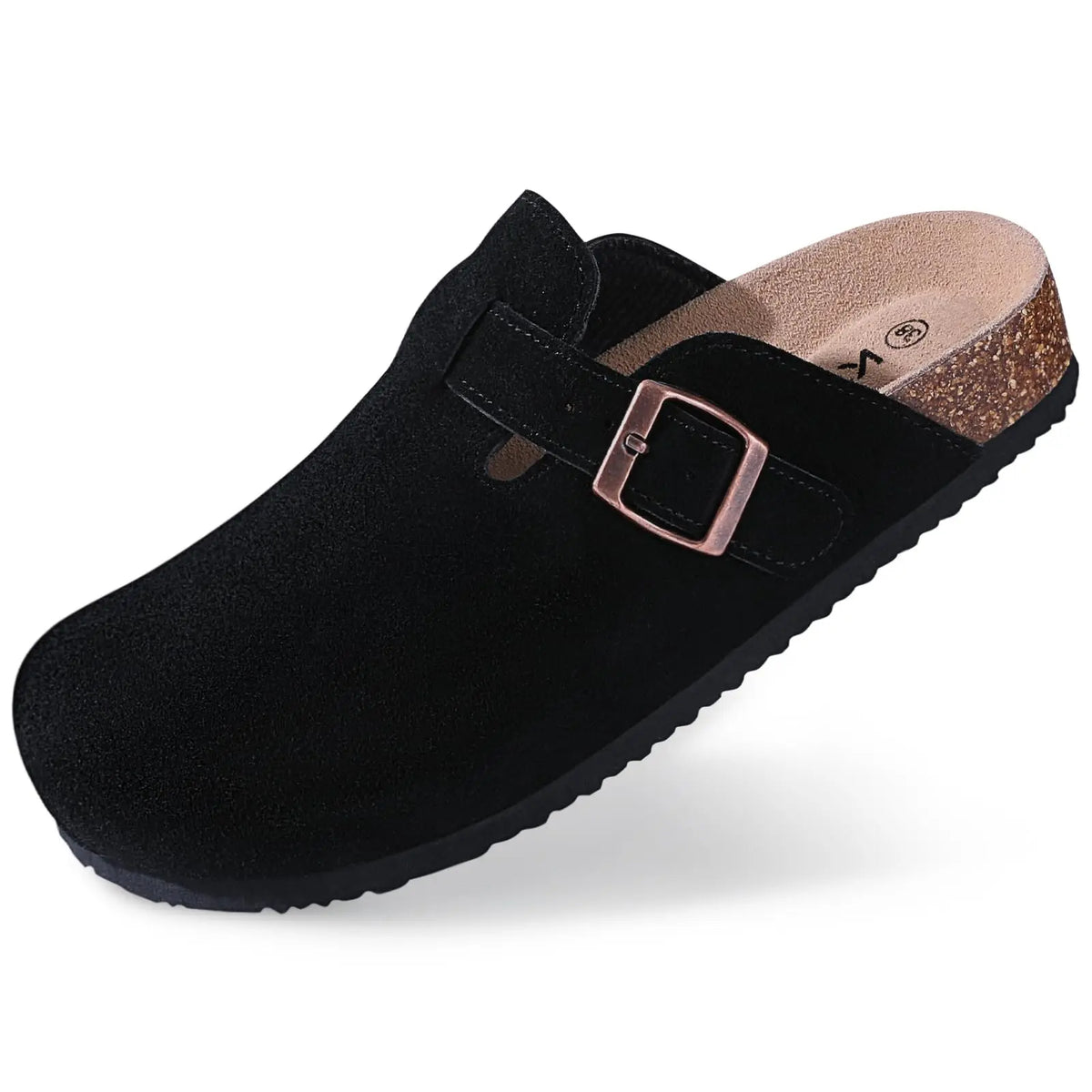 Suede Cork-Sole Clogs