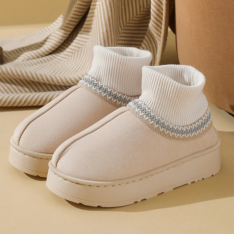 Faux Suede Ankle Boot Slippers