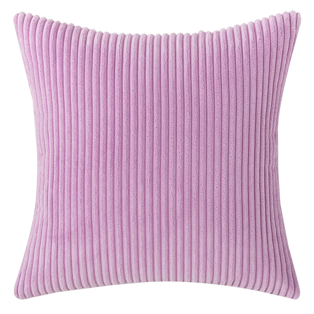 Soft Corduroy Striped Decorative Pillow Cover