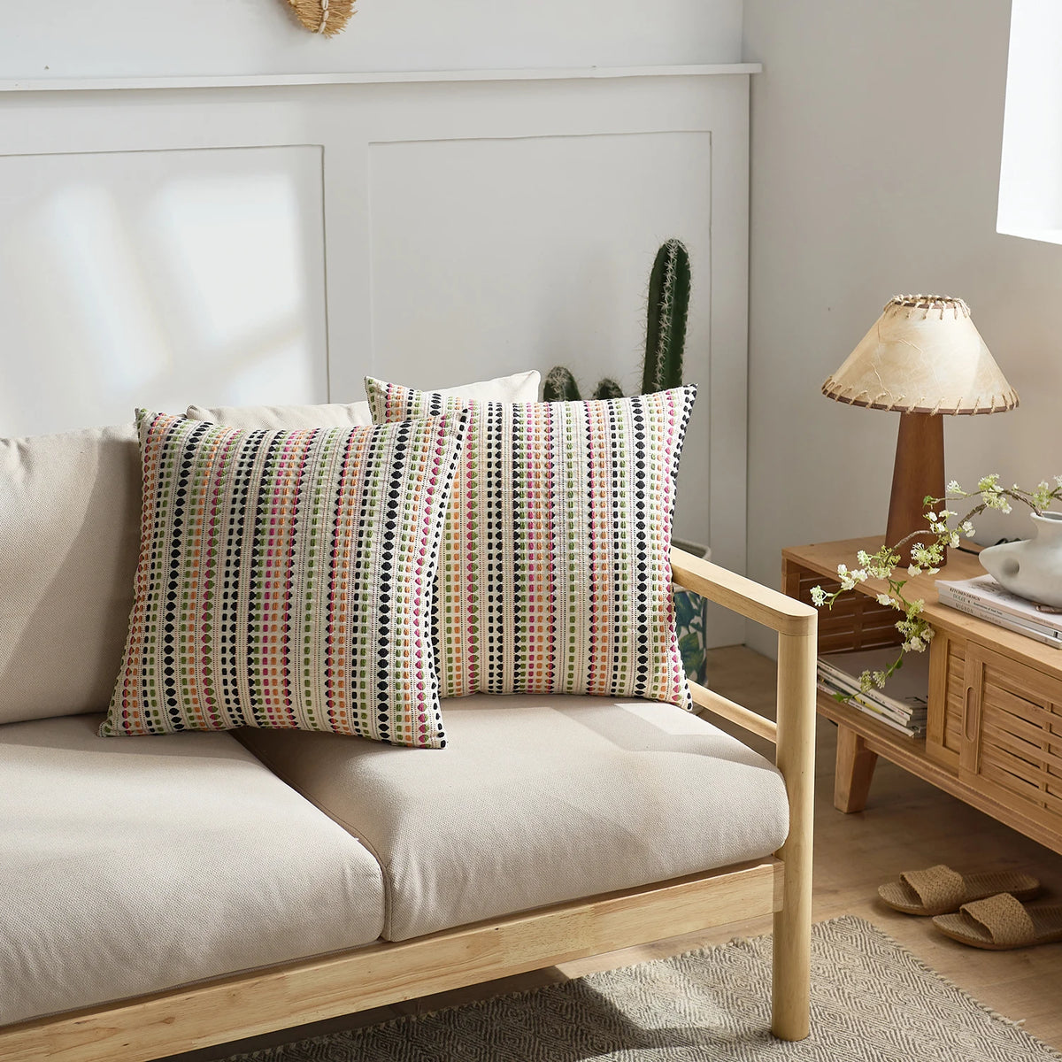 Nordic Polka Dot Textured Pillow Cover