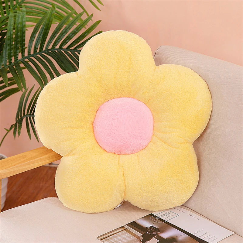 Five-Petal Plush Flower Cushion