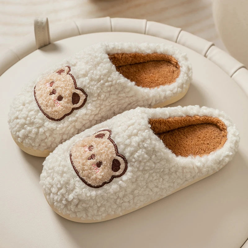 Cute Bear Plush Slippers