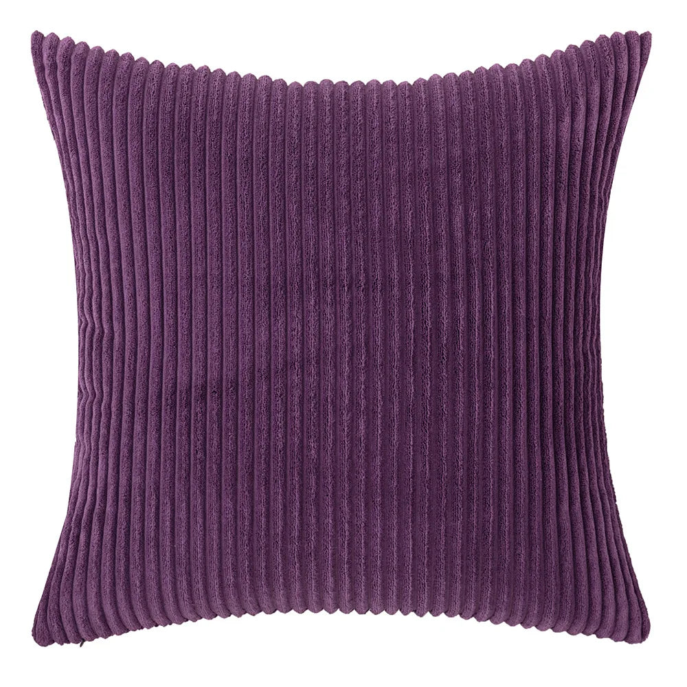Soft Corduroy Striped Decorative Pillow Cover