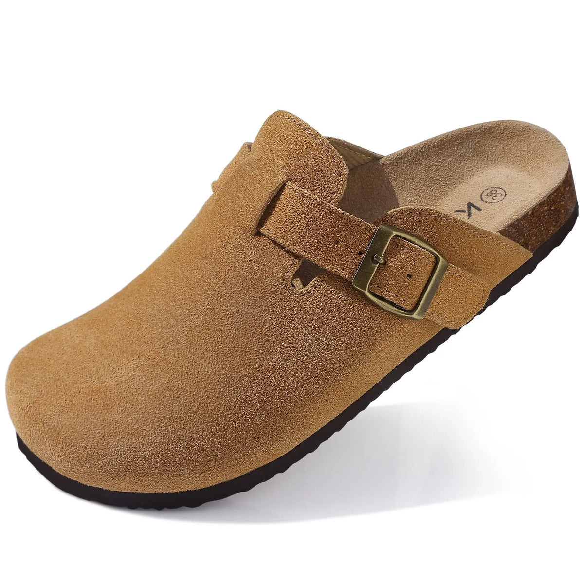 Suede Cork-Sole Clogs