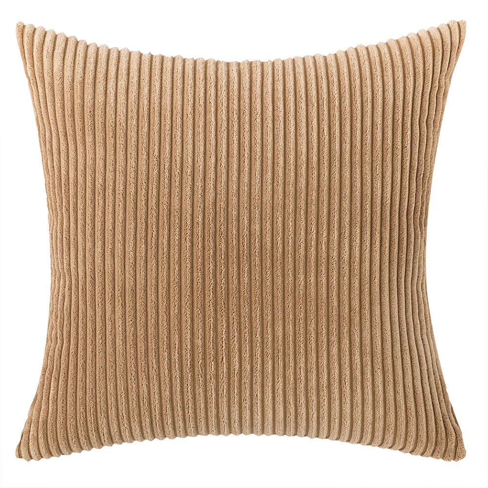 Soft Corduroy Striped Decorative Pillow Cover