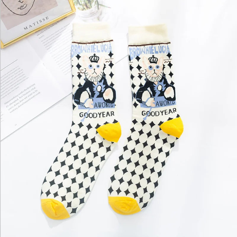 Artistic Mushroom Cotton Crew Socks