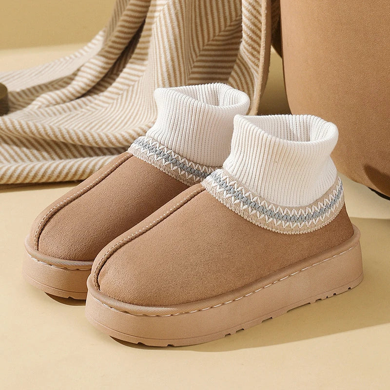 Faux Suede Ankle Boot Slippers
