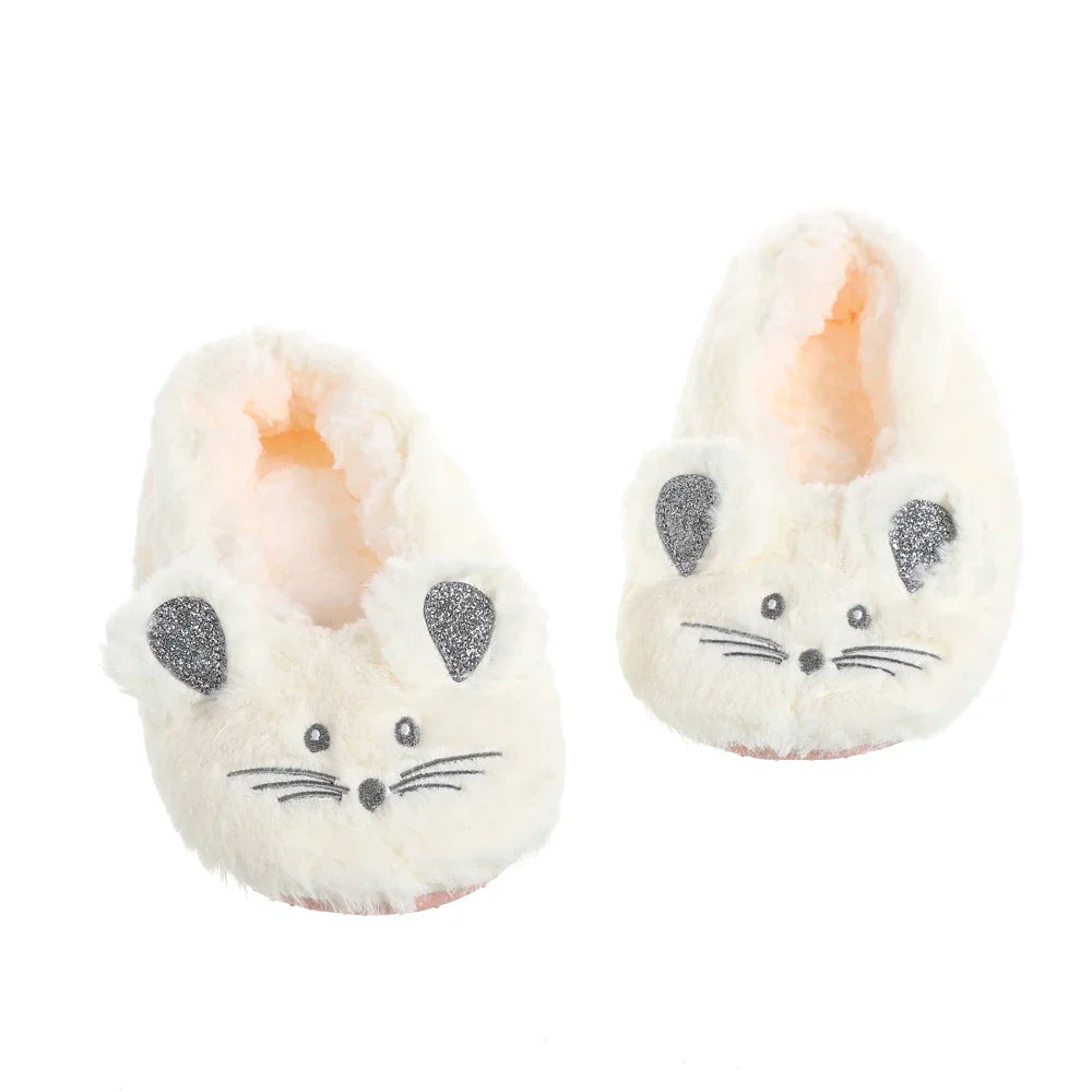 Fuzzy Mouse-Ear Slippers
