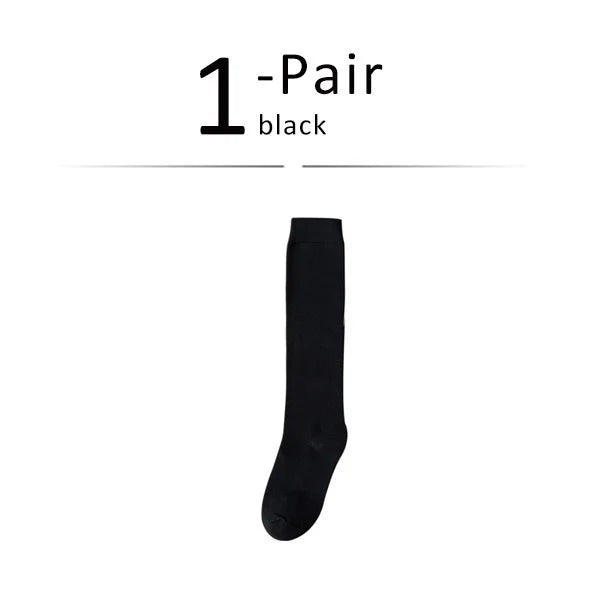Solid Cotton Long Socks