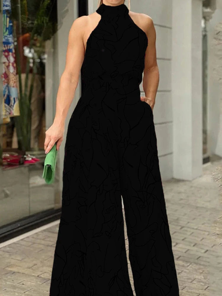 LaVirella GraceFlow Halter Jumpsuit
