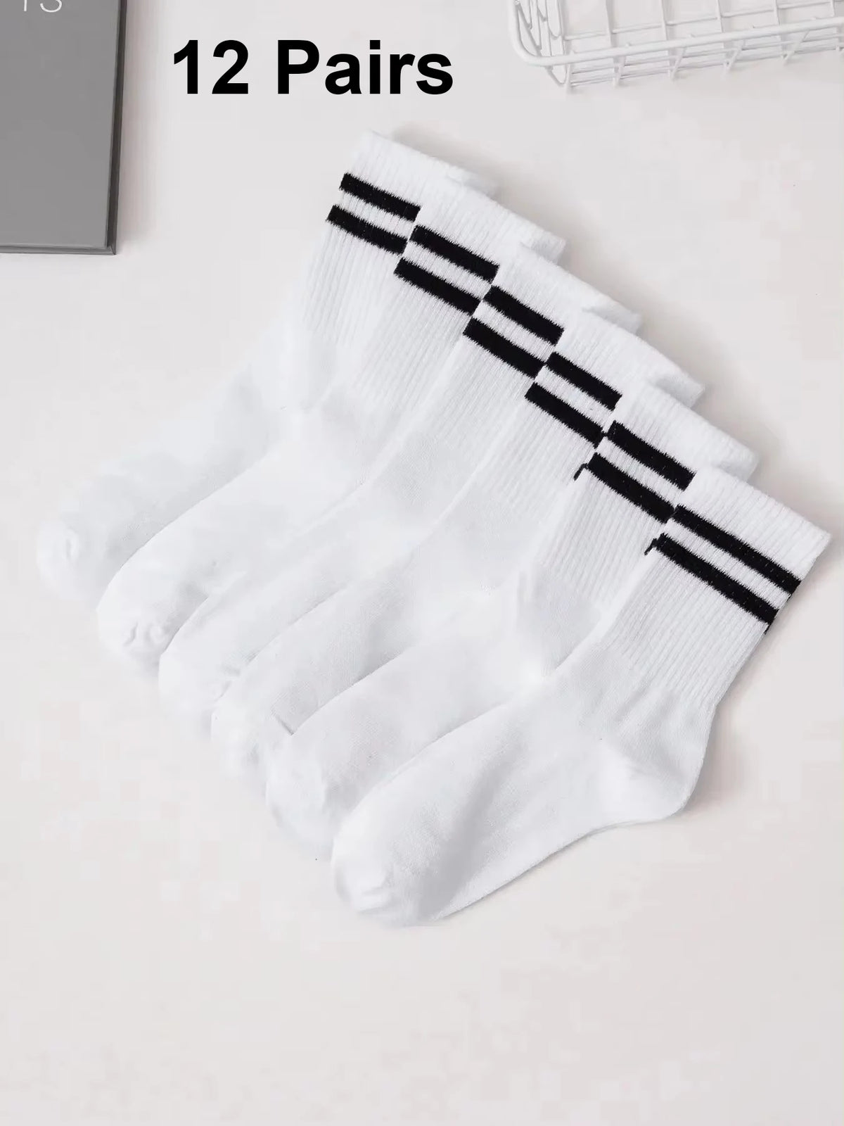 Classic Striped Crew Socks Set