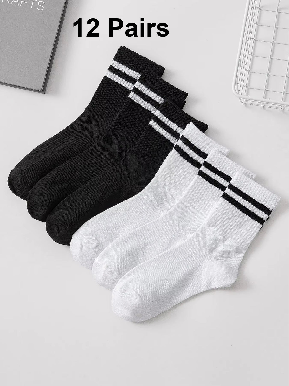 Classic Striped Crew Socks Set