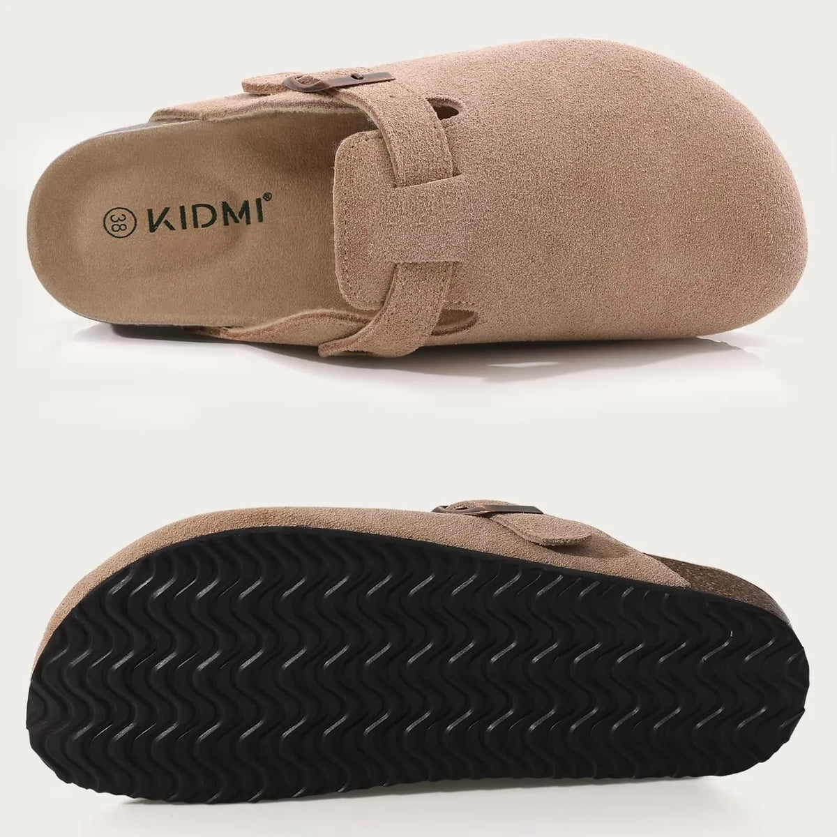 Genuine Leather Cork Footbed Clogs