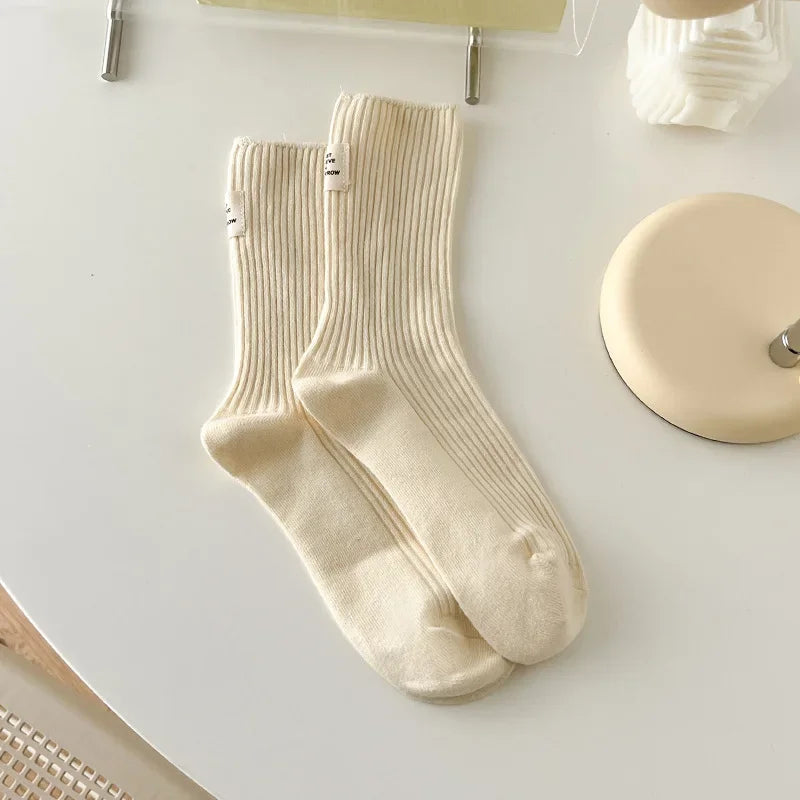 Candy Color Cotton Crew Socks