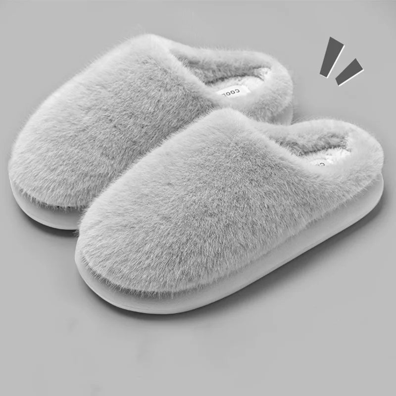 Faux Fur Thick-Sole Slippers