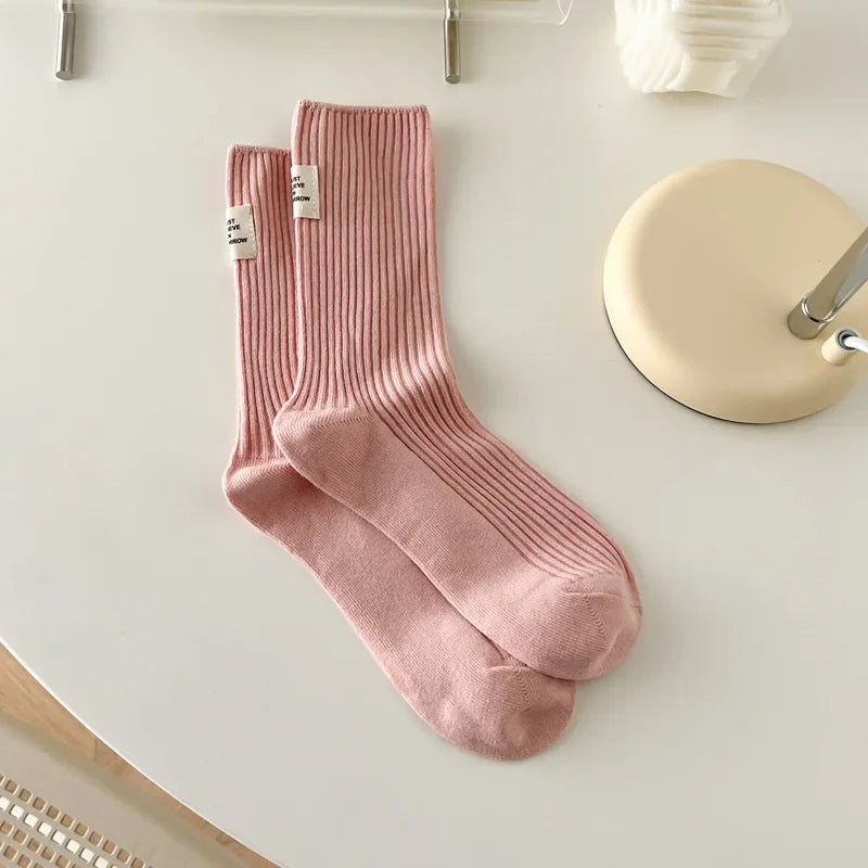 Candy Color Cotton Crew Socks