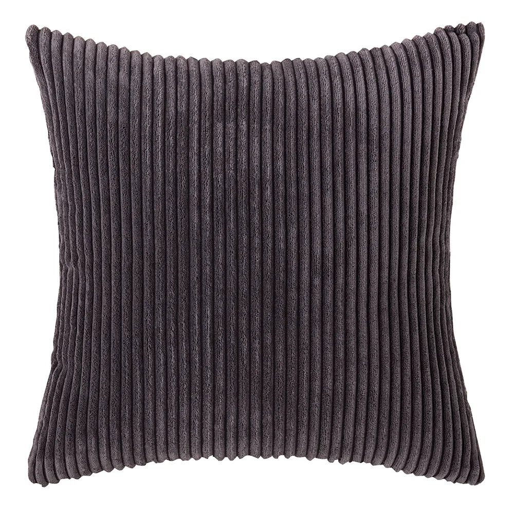 Soft Corduroy Striped Decorative Pillow Cover