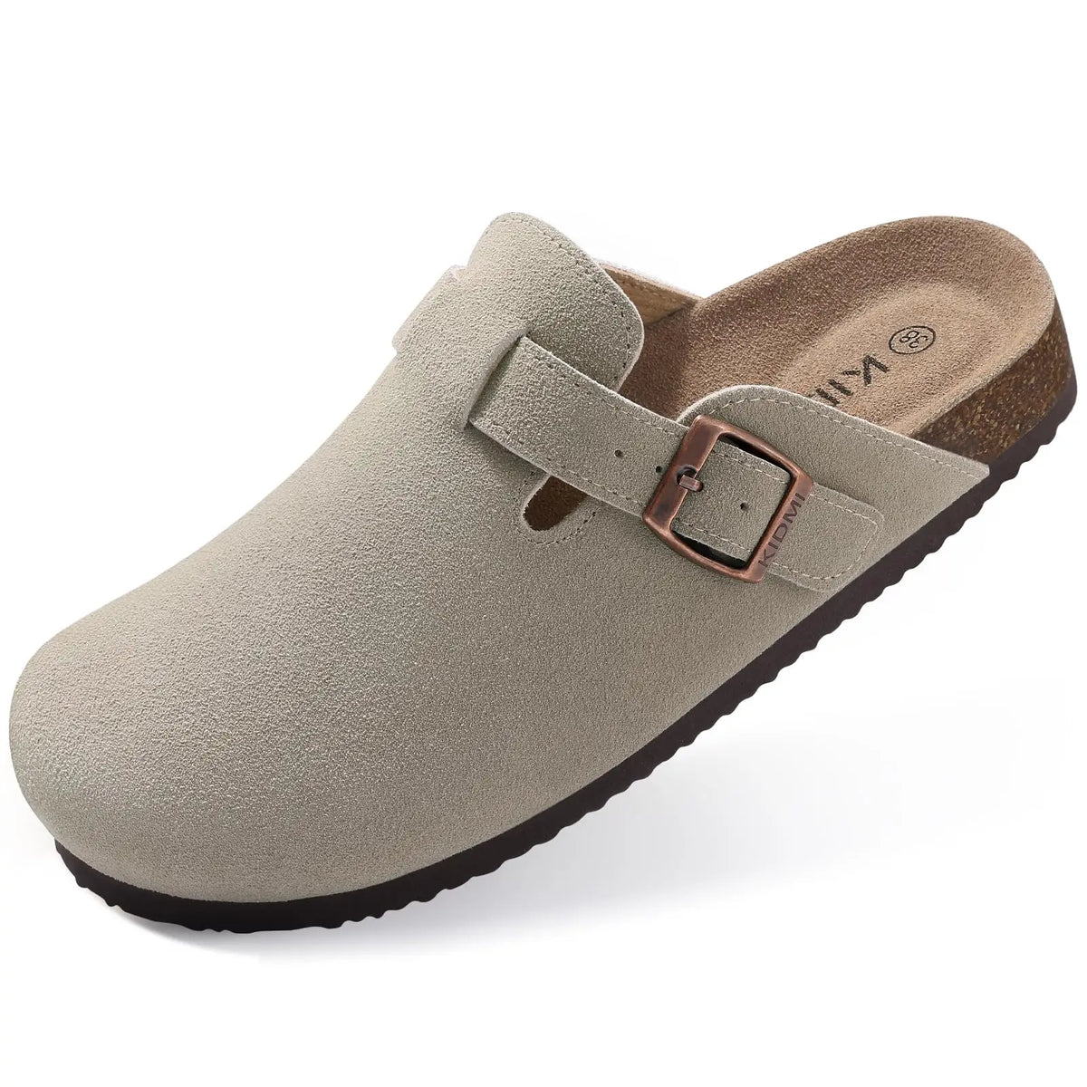 Suede Cork-Sole Clogs