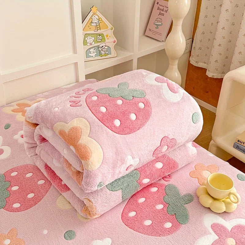 Floral Print Soft Flannel Blanket