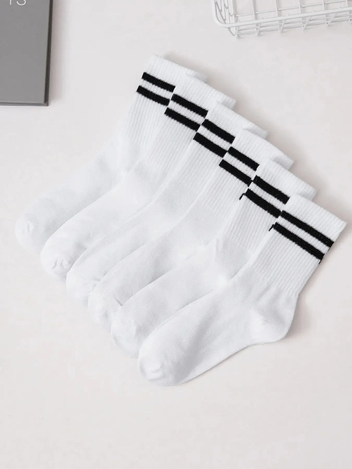 Classic Striped Crew Socks Set