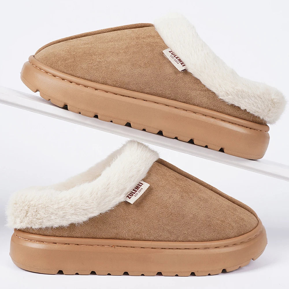 Fluffy Fur Platform Slippers