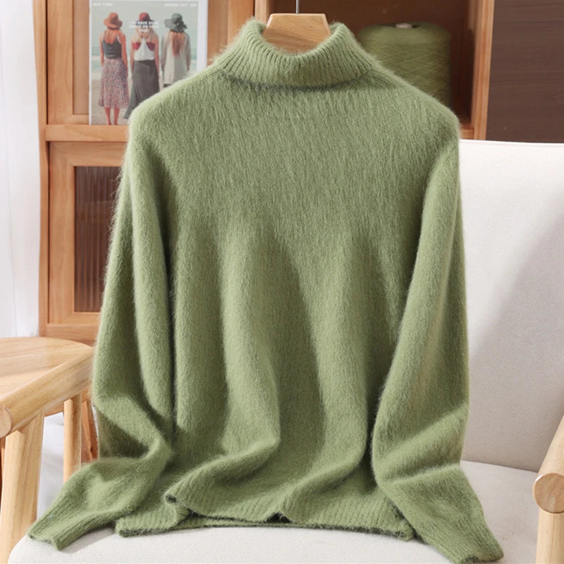 Luxe High-Collar Knit Sweater