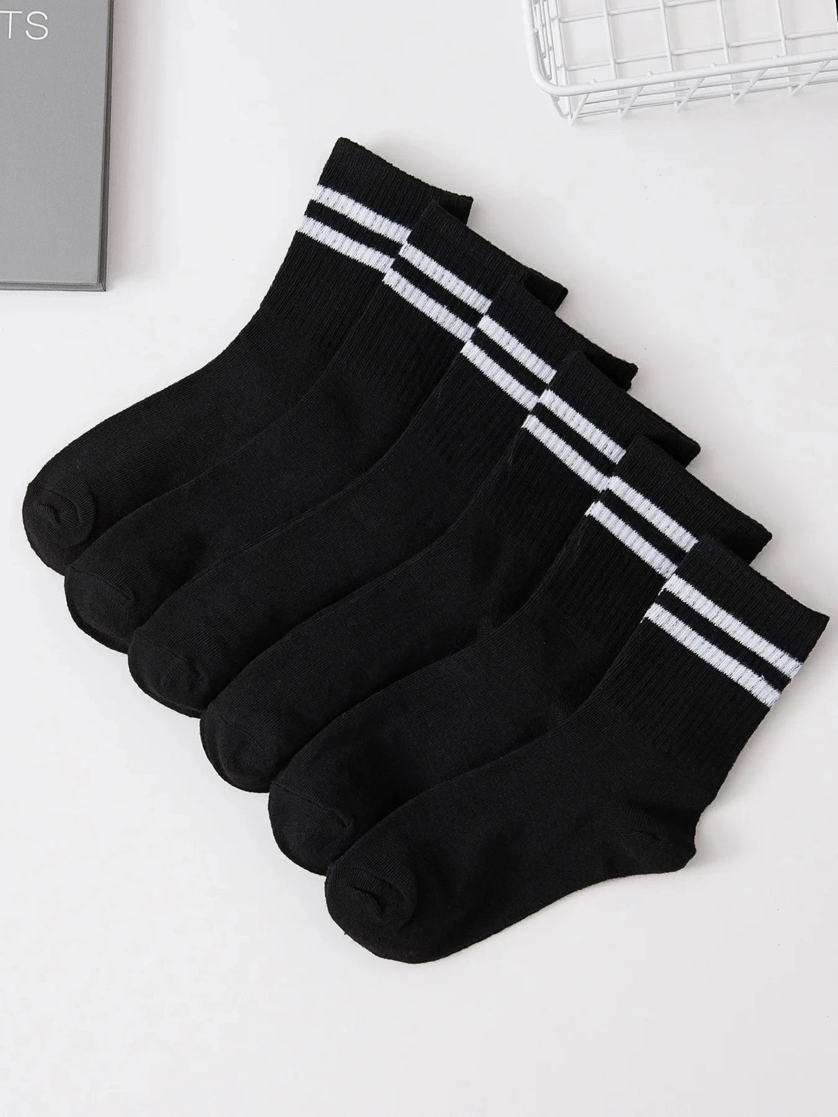 Classic Striped Crew Socks Set