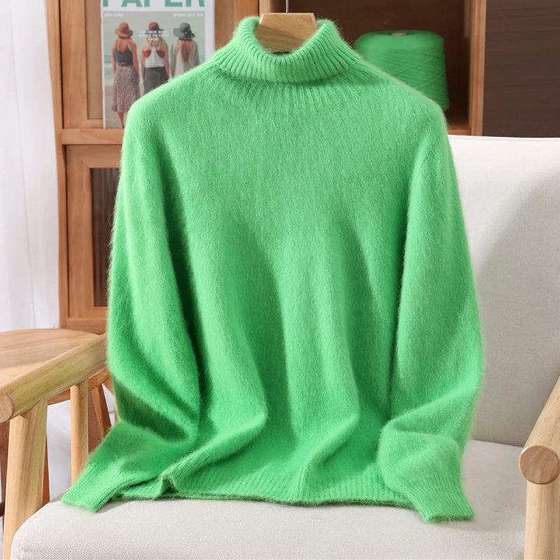 Luxe High-Collar Knit Sweater