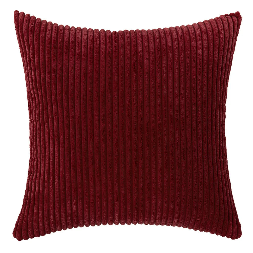 Soft Corduroy Striped Decorative Pillow Cover
