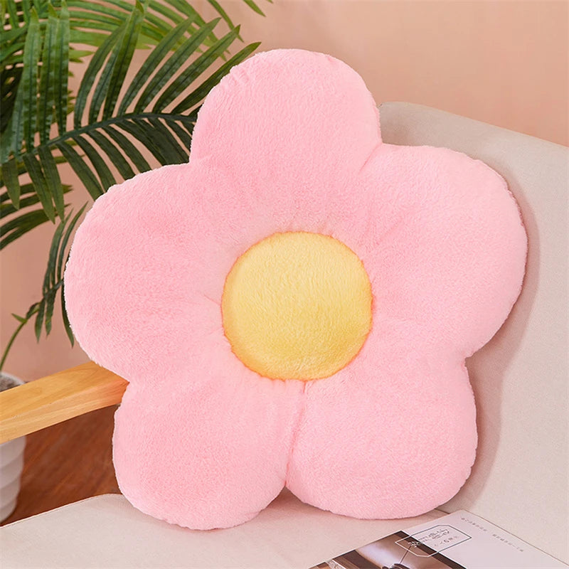 Five-Petal Plush Flower Cushion